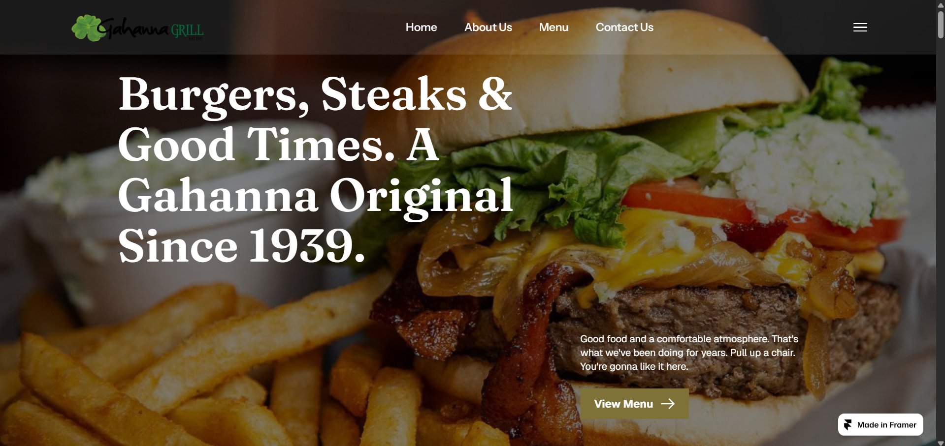 Gahanna Grill Restaurant Multi-Page Concept